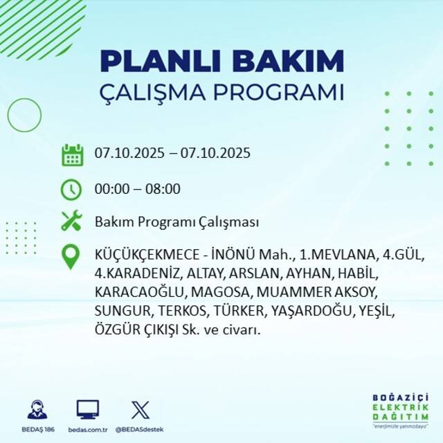 Bugün İstanbul karanlığa bürünecek! BEDAŞ açıkladı: 23 ilçede elektrikler kesilecek 35